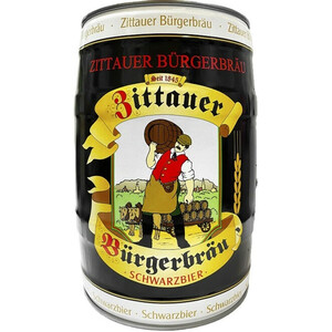 Пиво "Zittauer Burgerbrau" Schwarzbier, mini keg, 5 л