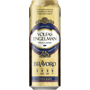 Пиво Volfas Engelman, "Bravoro", in can, 568 мл
