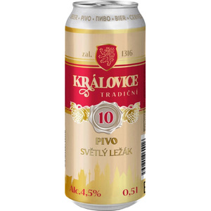 Пиво "Kralovice" Tradicni 10 Svetly Lezak, in can, 0.5 л