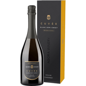 Игристое вино "Agora Cuvee" Riesling Chardonnay, gift box