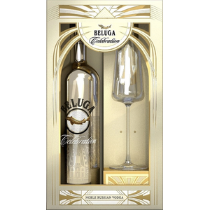 Водка "Белуга" Нобл Селебрейшн, 0.7 л с бокалом