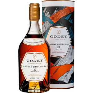 Коньяк "Godet" Single-Cru 22 Years Old, Grande Champagne AOC, in tube, 0.7 л