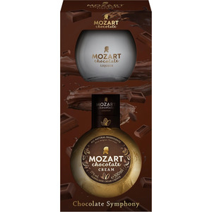 Ликер "Mozart" Chocolate Cream, gift box with round glass