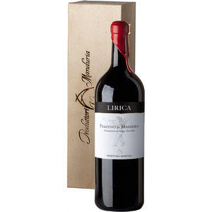 Вино Produttori di Manduria. "Lirica" Primitivo di Manduria DOP. wooden box. 3 л