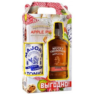 Ликер "Nucky Thompson" Apple Pie, gift set with can of "Major's" Tonic