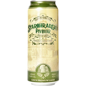 Пиво "Starohradsky Pivovar" Svetly Lezak, in can, 0.5 л