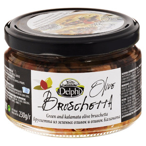 Оливки, каперсы, томаты "Delphi" Green and Kalamata Olives Bruschetta, 230 г