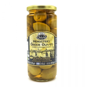 Оливки, каперсы, томаты Delphi, Monastery Green Olives, 480 г