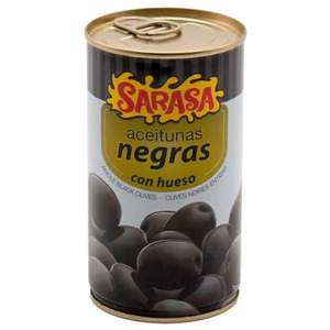 Оливки, каперсы, томаты "Sarasa" Aceitunas Negras con Hueso, 370 г