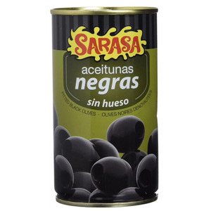 Оливки, каперсы, томаты "Sarasa" Aceitunas Negras sin Hueso, 370 г