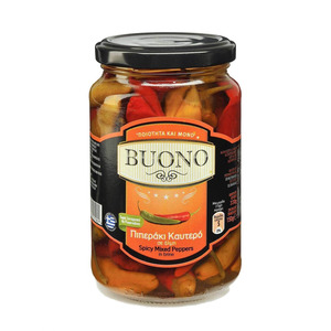 Оливки, каперсы, томаты "Buono" Hot Pepper Assorted, 330 г