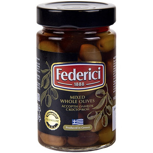 Оливки FEDERICI Ассорти с косточкой 300 г