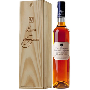 Арманьяк "Baron de Sigognac" 20 ans d'age, wooden box, 0.5 л