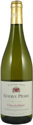Вино "Reserve de Pierre". Cotes du Rhone AOP Blanc