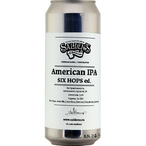 Пиво "Salden's" American IPA "Six Hops" ed., in can, 0.5 л