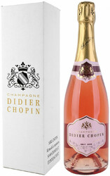 Шампанское Didier Chopin, Brut Rose, Champagne AOC, gift box
