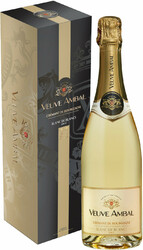 Игристое вино Veuve Ambal, Blanc de Blancs Brut, Cremant de Bourgogne AOC, gift box
