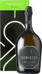 Игристое вино Corvezzo, Prosecco Extra Dry, Treviso DOC, gift box, 1.5 л