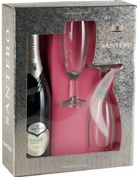 Игристое вино Santero, Brut, gift box with 2 glasses