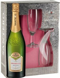 Игристое вино Santero, Prosecco DOC, gift box with 2 glasses