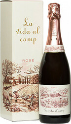 Игристое вино La Vida al Camp. Cava Brut Rose. gift box