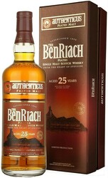 Виски Benriach, "Authenticus" Peated, 25 Years Old, gift box, 0.7 л