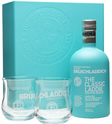 Виски Bruichladdich, "The Classic Laddie" Scottish Barley, 2 glasses gift box, 0.7 л