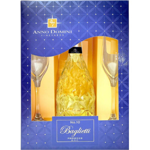 Набор 47 Anno Domini, "Baglietti" №10, Spumante Extra Dry Prosecco DOC, gift box with 2 glasses