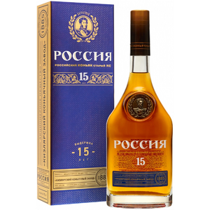 Коньяк "Россия" КС 15-летний, в подарочной коробке, 0.5 л