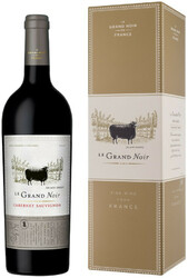 Вино "Le Grand Noir" Winemaker's Selection Cabernet Sauvignon. Pays d'Oc IGP. gift box