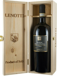 Вино Lenotti. Amarone della Valpolicella DOC Classico. wooden box. 1.5 л