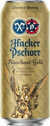 Пиво "Hacker-Pschorr" Munchner Gold, in can, 0.5 л