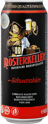 Пиво "Klosterkeller" Schwarzbier, in can, 0.5 л