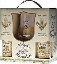 Пиво Bosteels, "Tripel Karmeliet", gift set (4 bottles & glass), 0.33 л