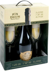 Пиво Bosteels, "DeuS" Brut des Flandres, gift box with 2 glasses, 0.75 л