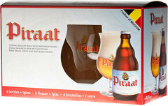 Пиво "Piraat", gift set (6 bottles & glass), 0.33 л