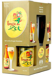 Пиво "Brugse Zot", gift set (4 bottles & glass), 0.33 л