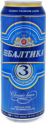 Пиво "Балтика №3" Классическое (Украина), в жестяной банке, 0.5 л