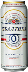 Пиво "Балтика №0" Безалкогольное (Украина), в жестяной банке, 0.5 л