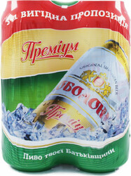 Пиво Оболонь, Премиум, упаковка из 4-х банок, 0.5 л
