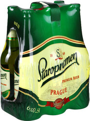 Пиво "Staropramen" Premium (Ukraine), set of 6 bottles, 0.5 л