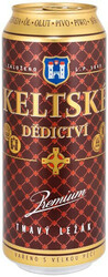 Пиво "Keltske Dedictvi" Tmavy Lezak, in can, 0.5 л
