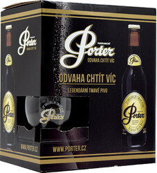 Пиво "Pardubicky" Porter, set of 5 bottles & 1 glass, gift box, 0.33 л