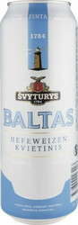 Пиво Швитурис, "Балтас" Белое, в жестяной банке, 568 мл