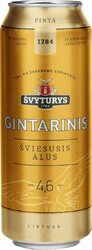Пиво Швитурис, "Гинтаринис", в жестяной банке, 568 мл