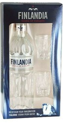 Водка "Finlandia", gift box with 2 shot glasses, 0.7 л