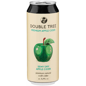 Сидр Cider House, "Double Tree" Apple Semi Dry, in can, 0.5 л
