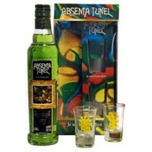 Абсент "Tunel" Green, gift box with 2 glasses, 350 мл