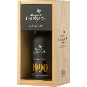 Арманьяк "Marquis de Caussade" Bas Armagnac AOC, 1990, wooden box, 0.7 л