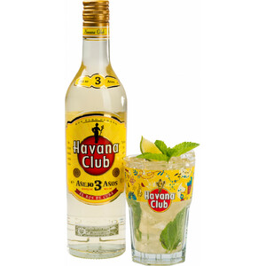 Ром "Havana Club" Anejo 3 Anos, with glass, 0.7 л